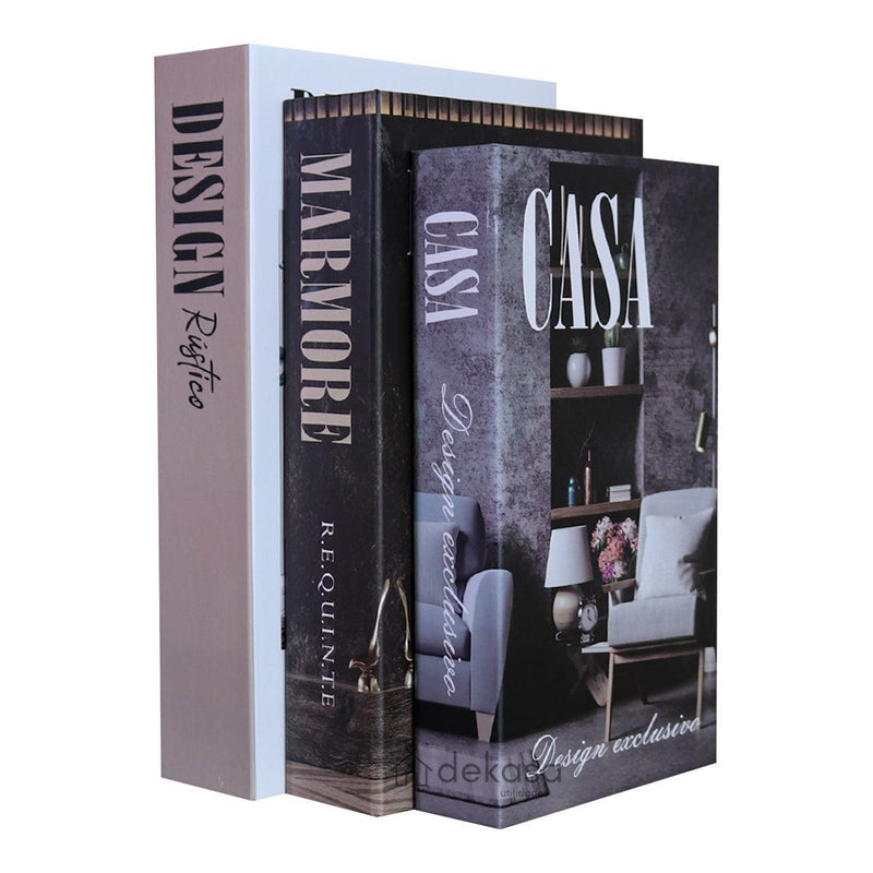 Livros Decorativos Organizadores Kit 3 - Design Rústico