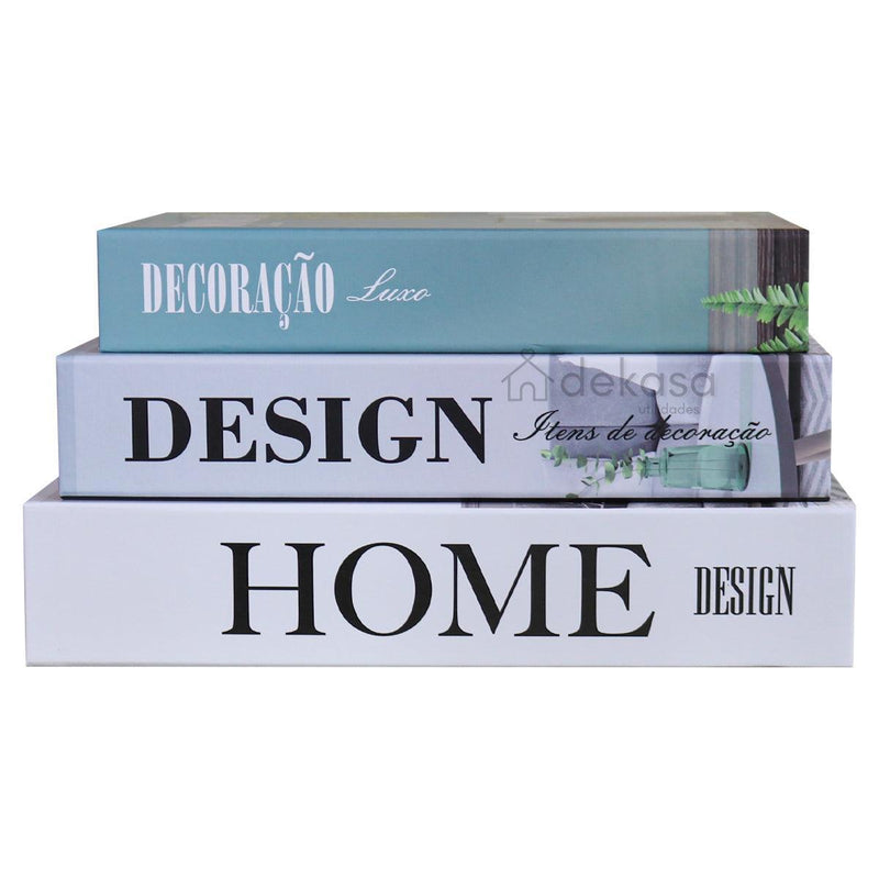 Livros Decorativos Organizadores Kit 3 - Home Decor
