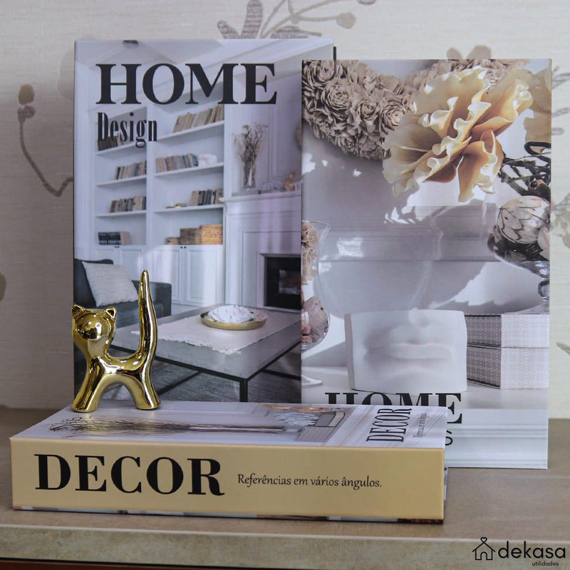 Livros Decorativos Organizadores Kit com 3 - Home Design