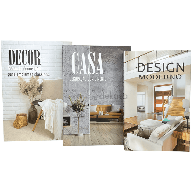 Kit 3 Livros Decorativos Organizadores Grande Luxo - Modelo DECOR