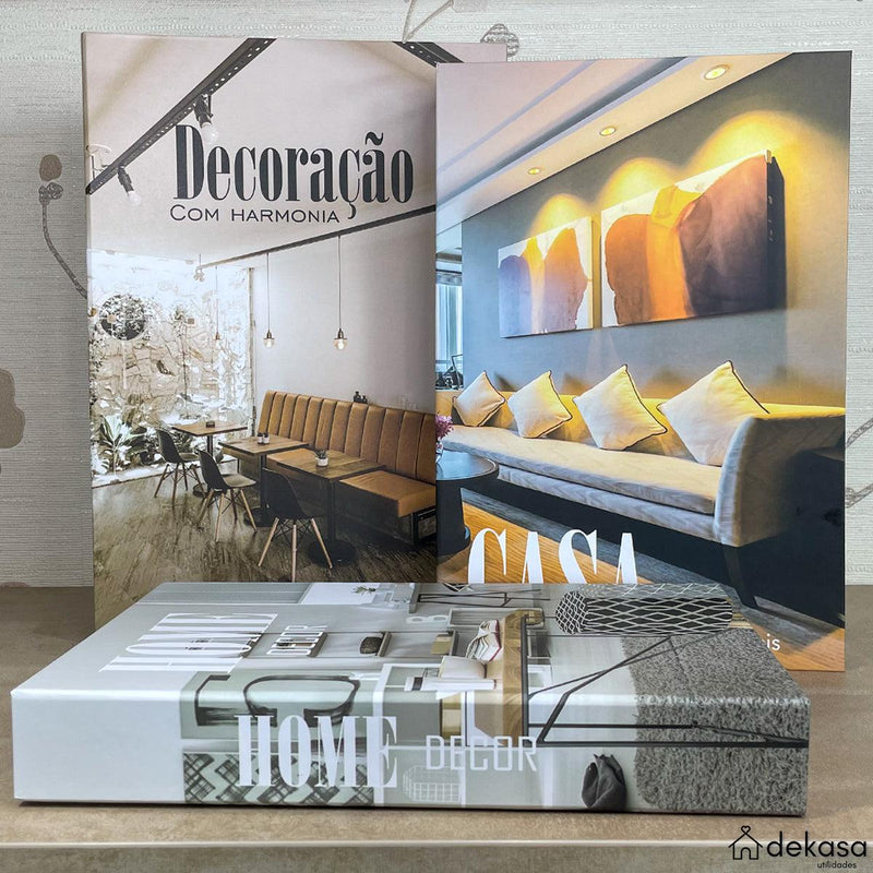 Kit 3 Livros Decorativos Organizadores Grande - Decoração Harmonia