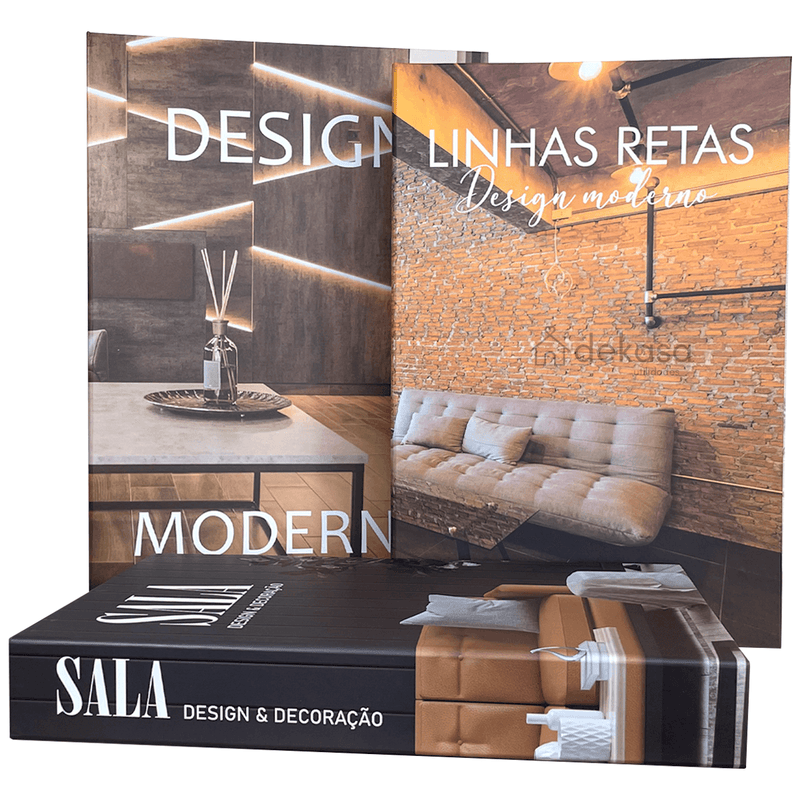 Livros Decorativos Organizadores Conjunto com 3 - Design Moderno
