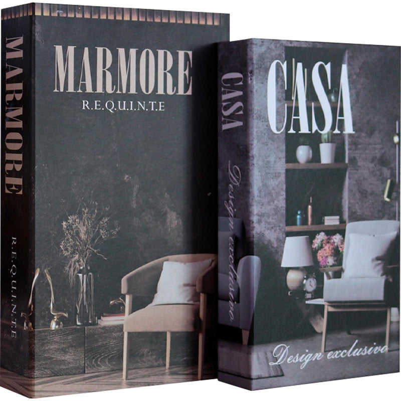 Livros Decorativos Organizadores Kit 3 - Design Rústico