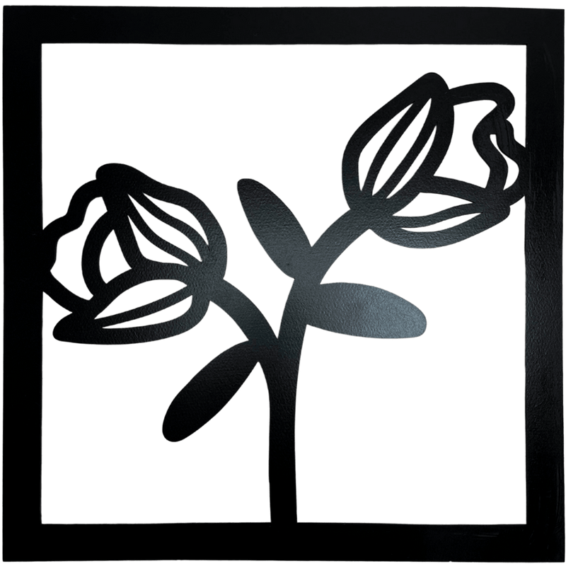 Kit 4 Quadros Decorativos Vazados Preto MDF 3mm c/ Dupla Face