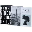 Kit 3 Livros Decorativos Falso Organizadores - Modelo Paris