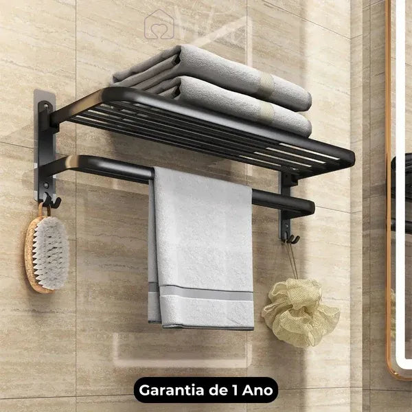 VitaFlex Pro - Porta-Toalhas Grande Retrátil + Adesivos ProFix™! [FRETE GRÁTIS]