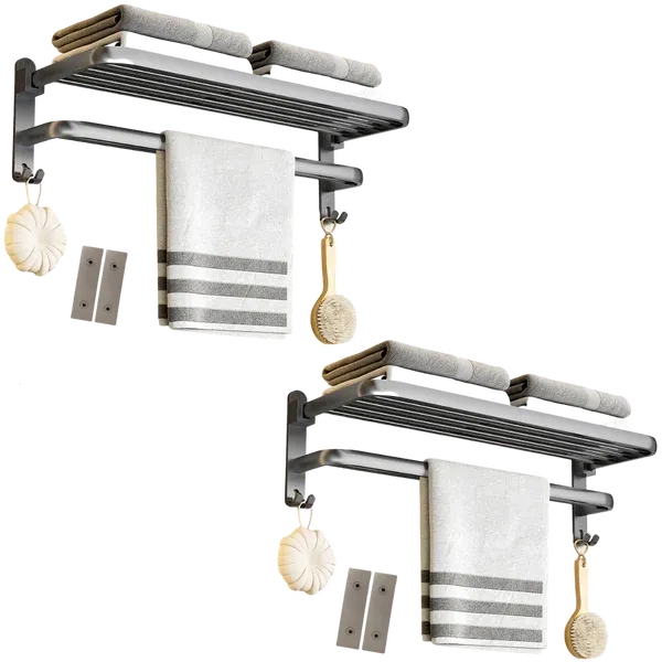 VitaFlex Pro - Porta-Toalhas Grande Retrátil + Adesivos ProFix™! [FRETE GRÁTIS]